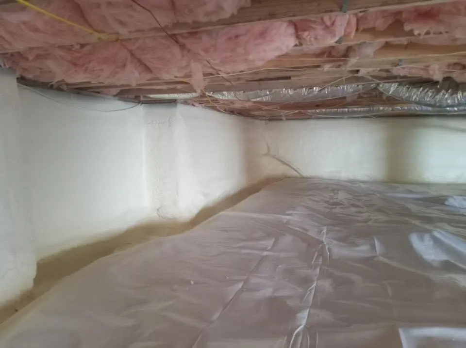 Crawl space encapsulation with closed-cell spray foam for Spray Foam Roofing in Oskaloosa